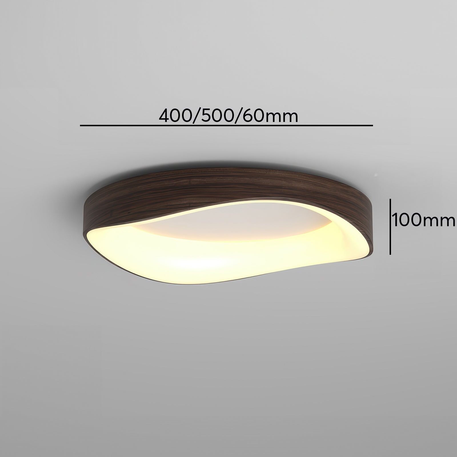 Plafondlamp LED Houtlook Scandinavisch Acryl IJzer Woonkamer Slaapkamer 40 50 60cm | Sansoti