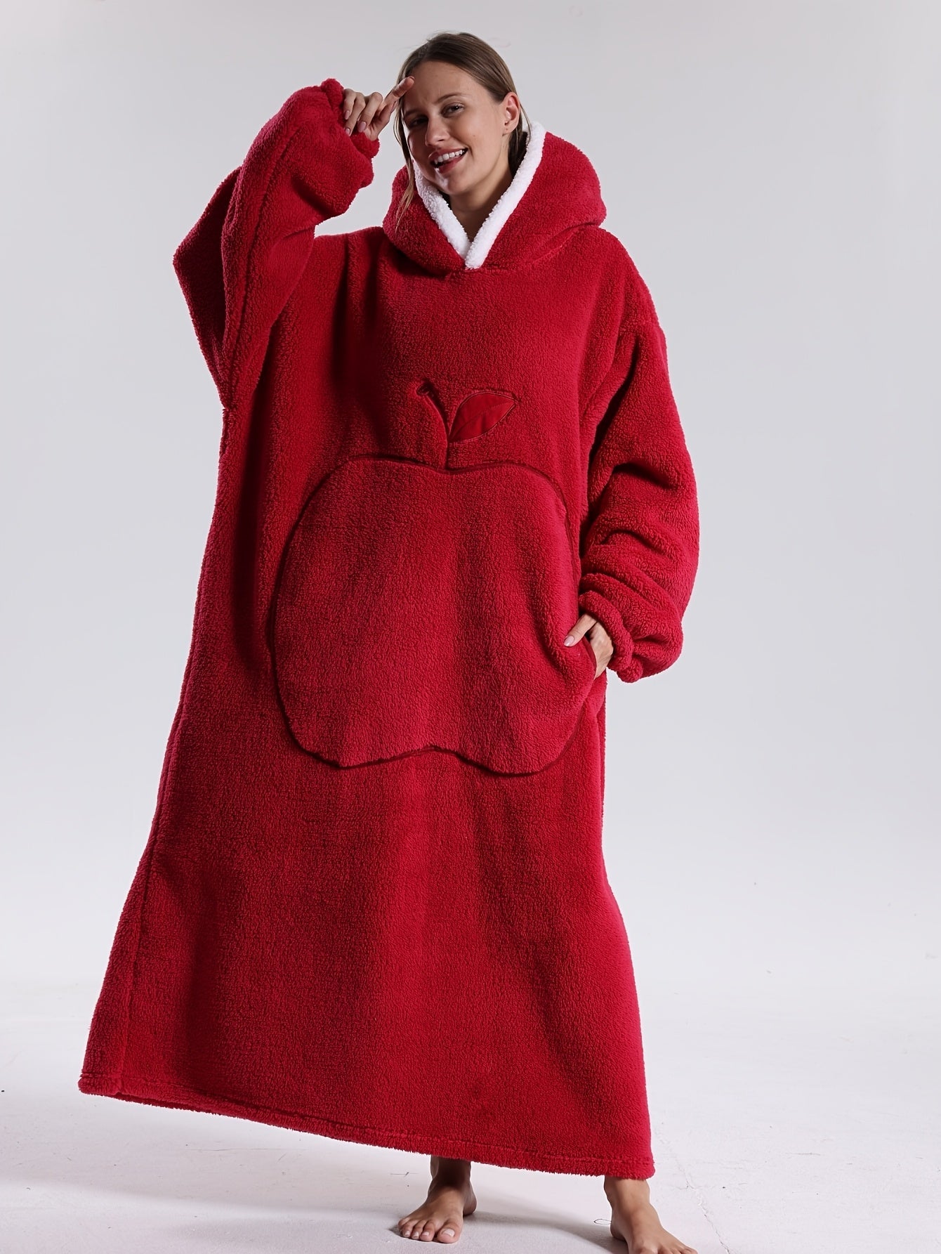 Draagbare Hoodie Deken met Mouwen en Capuchon Warm Fleece voor Bank Bed TV Kijken Luieren Ontspannen | Sansoti