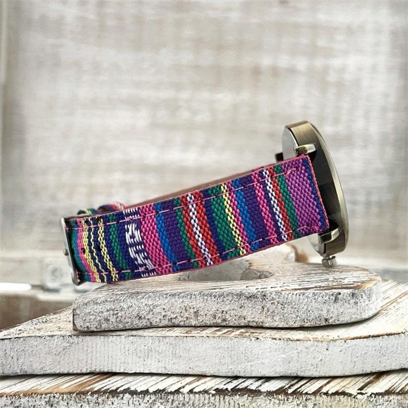 Polshorloge met Gevlochten Band Regenboogpatroon Vintage Brons Verstelbaar Dameshorloge 3.5cm Kwarts | Sansoti