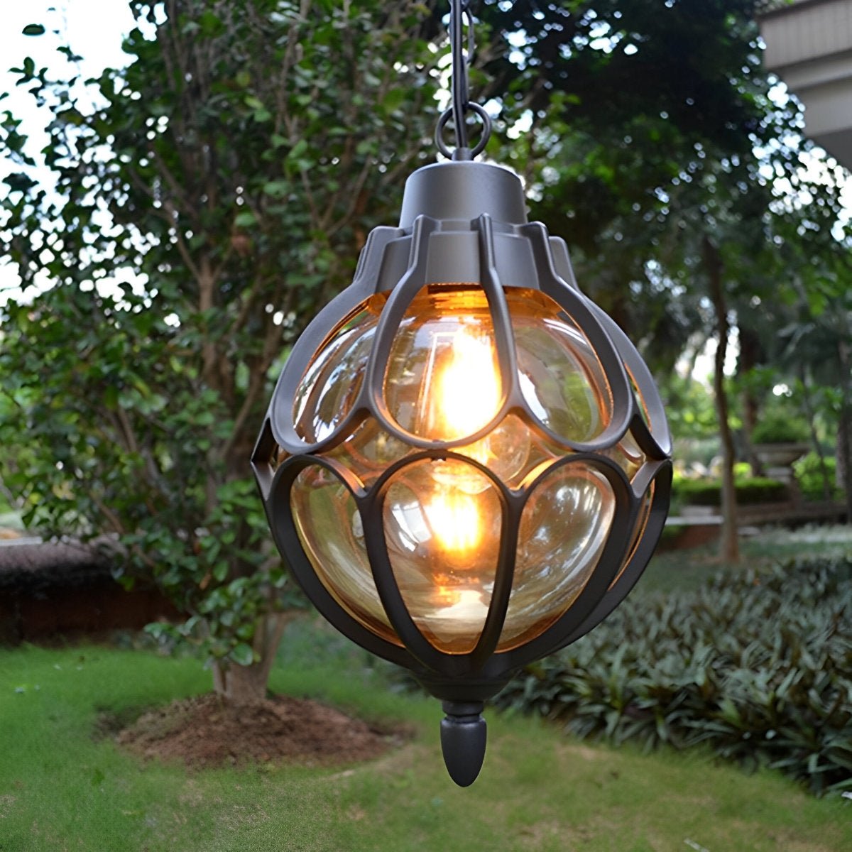 Waterproof Aluminum Globe Pendant Light for Garden, Veranda, Balcony, Hallway, Outdoor Lighting, IP54 Weather-Resistant | Sansoti