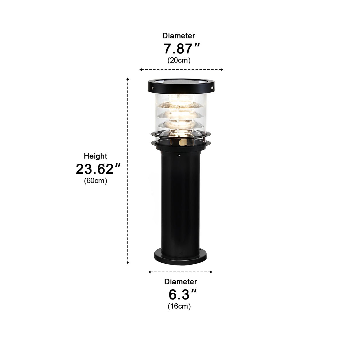 Lampe extérieure moderne étanche sur poteau en cylindre LED pour jardin IP65, éclairage pour allée, chemin et terrasse | Restfield