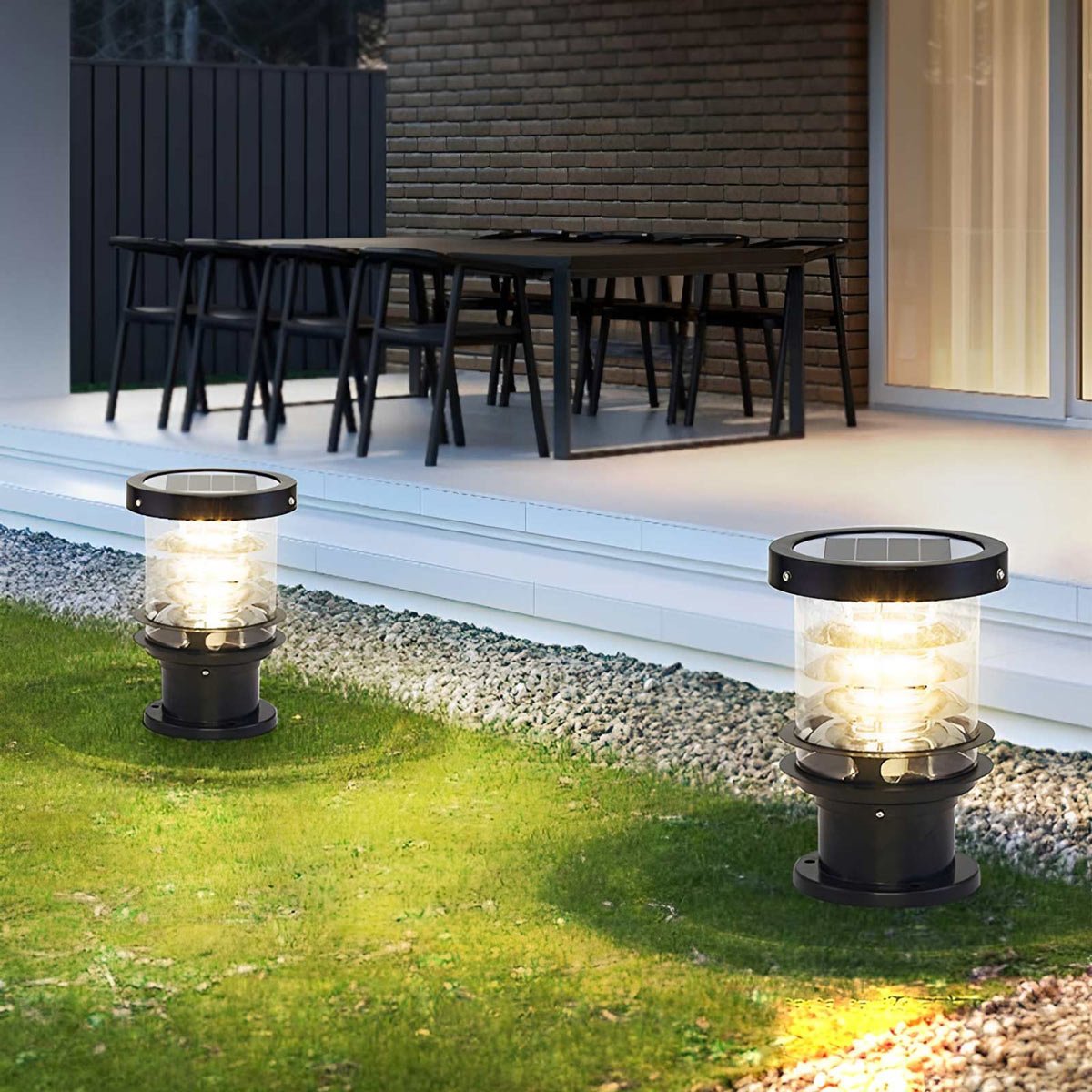 Lampe extérieure moderne étanche sur poteau en cylindre LED pour jardin IP65, éclairage pour allée, chemin et terrasse | Restfield