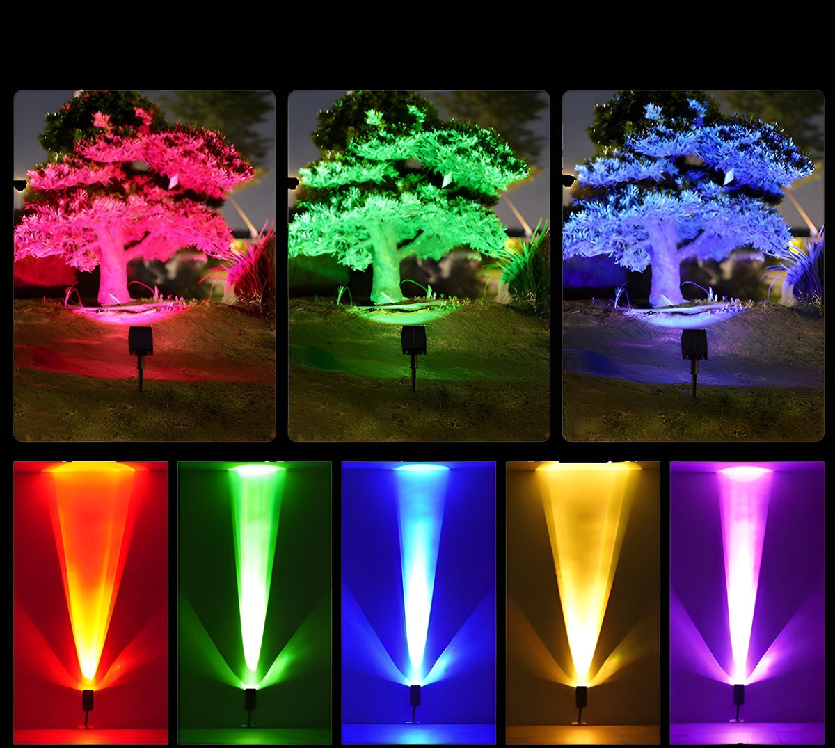 Zonnespot LED voor Tuin met Verstelbare Kop RGB Tuinverlichting Grondspot Tuinspot Buitenverlichting | Sansoti