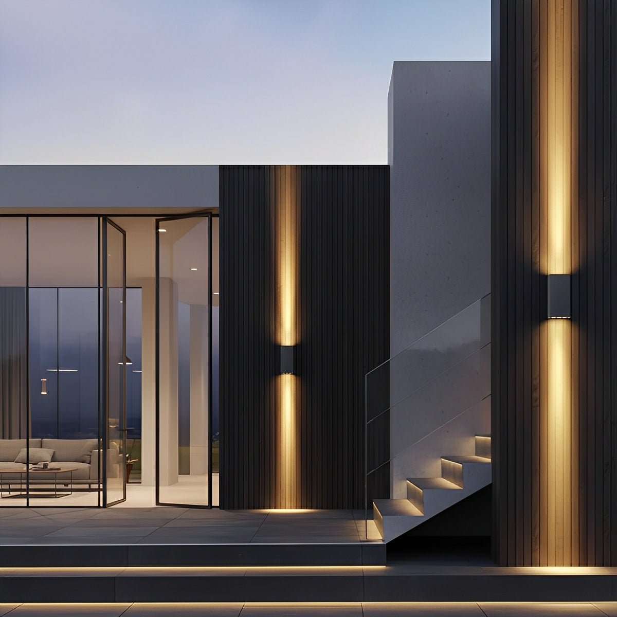 Außenlampe LED Wandleuchte IP65 Aluminium Anthrazit Auf- und Abwärtslicht Fassade Garten Einfahrt Terrasse Außenbeleuchtung Modern | Restfield