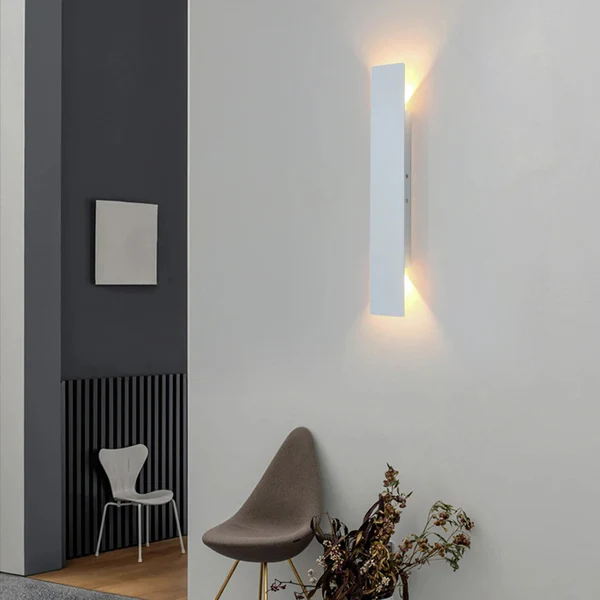 Applique murale LED en aluminium, étanche, éclairage extérieur, noire et blanche, lampe de terrasse, éclairage de façade et de jardin | Sansoti