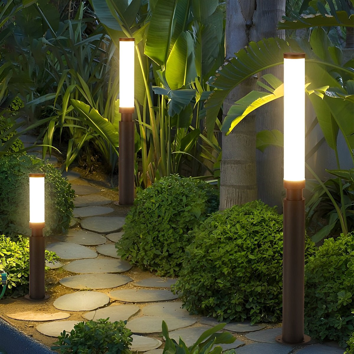 Gartenpfosten Lampe Aluminium Schwarz 6W IP55 Gartenweg Beleuchtung Stehende Außenlampe Sockel Pfostenbeleuchtung Einfahrt Innenhof | Restfield