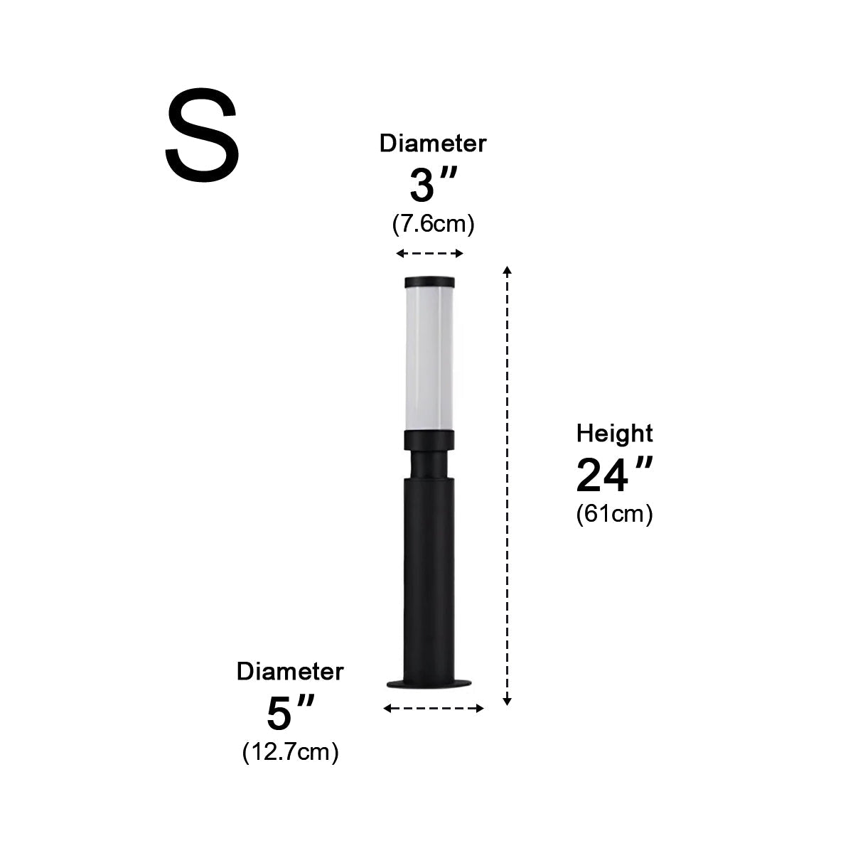 Gartenpfosten Lampe Aluminium Schwarz 6W IP55 Gartenweg Beleuchtung Stehende Außenlampe Sockel Pfostenbeleuchtung Einfahrt Innenhof | Restfield
