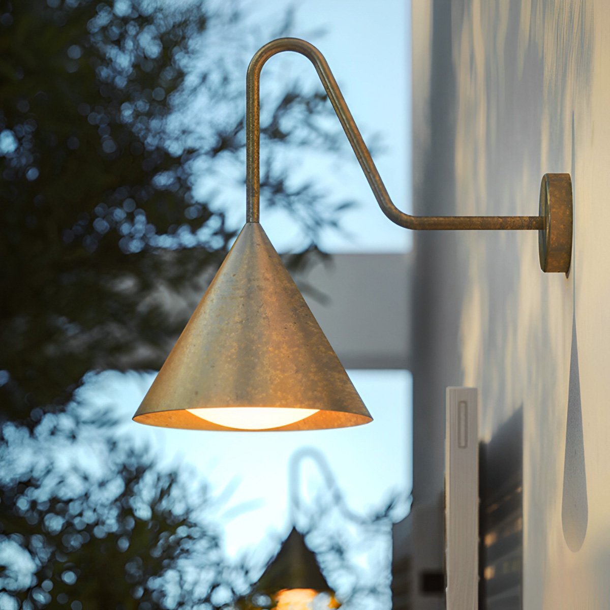 Außenwandleuchte LED Wasserdicht Glockenform Metall Acryl 3000K IP54 Anthrazit Gold Veranda Haustür Außenbeleuchtung | Sansoti