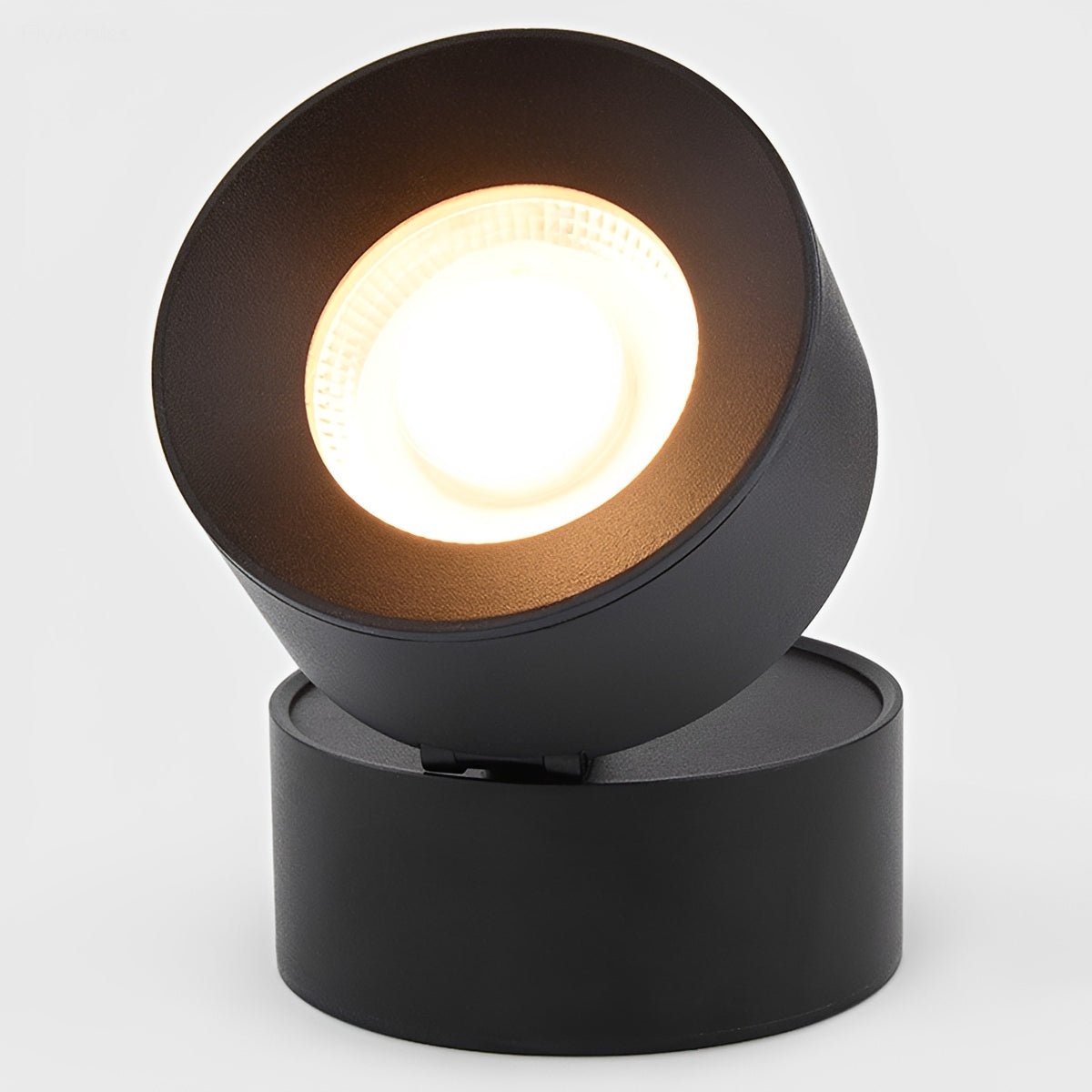 Applique murale extérieure LED réglable ronde noire étanche IP65, éclairage pour véranda, jardin et terrasse, orientable à 360° | Sansoti