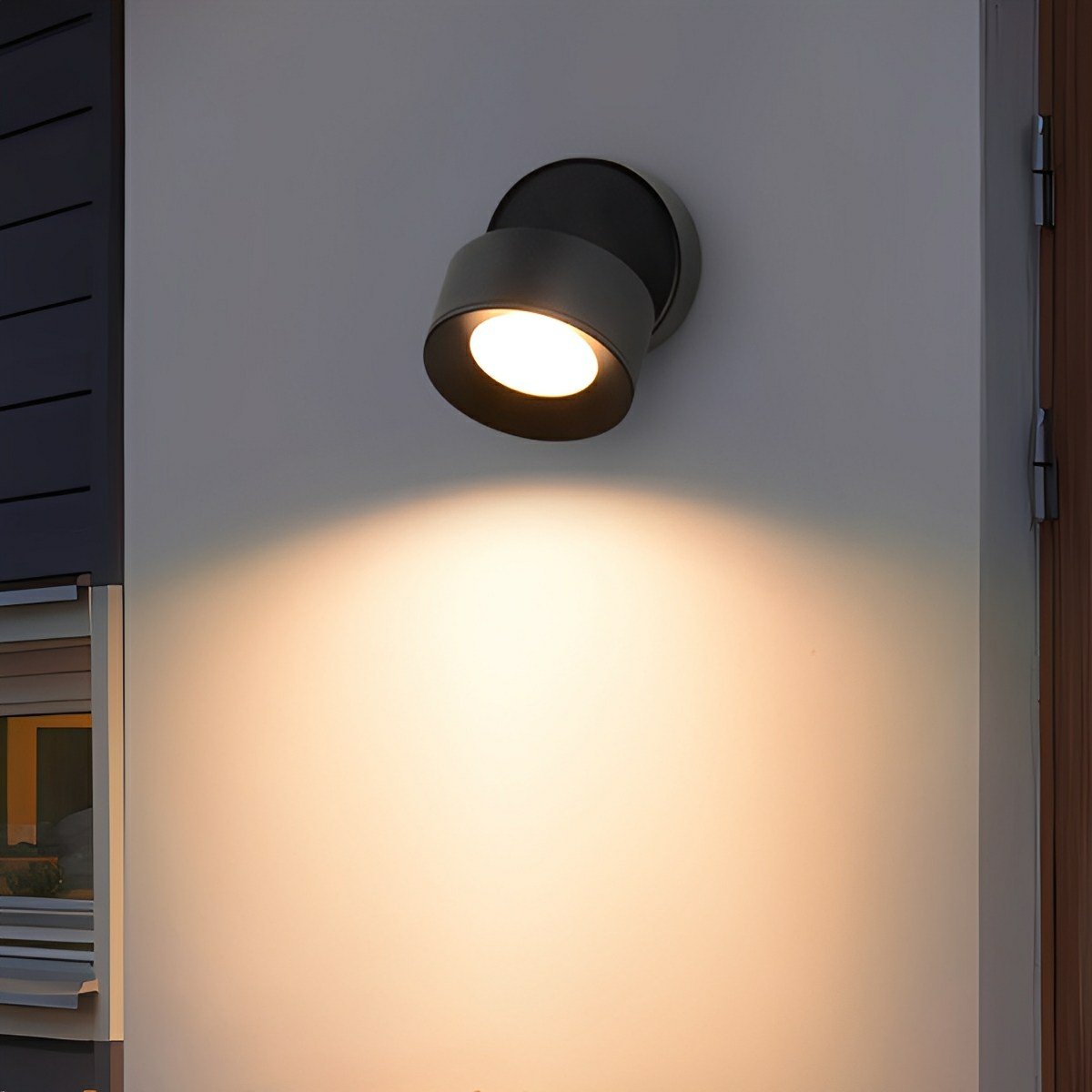Spot mural LED extérieur Aluminium Noir Orientable 360° IP65 Façade Jardin Spot en saillie Réglable Lampe extérieure Porche Véranda | Restfield