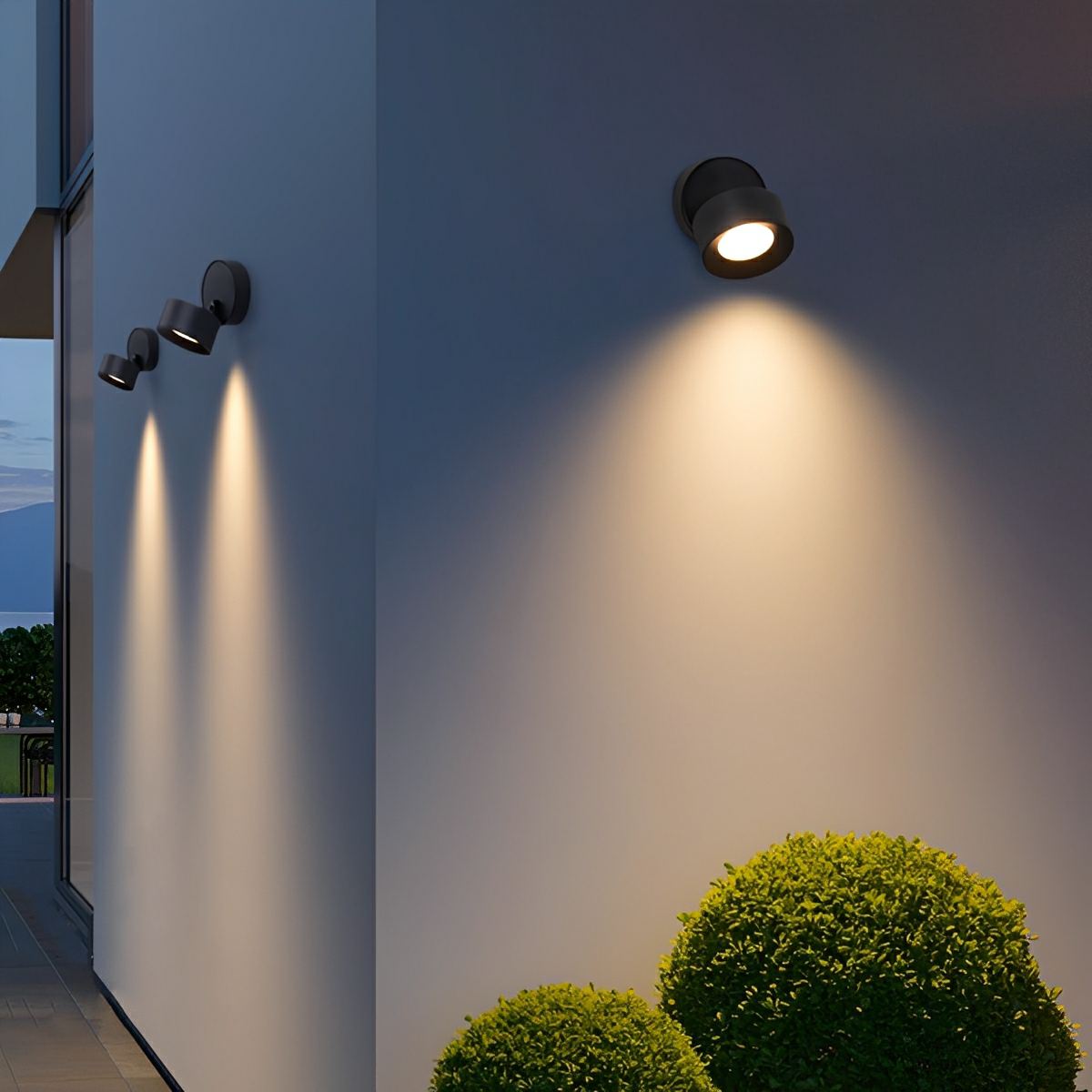 Spot mural LED extérieur Aluminium Noir Orientable 360° IP65 Façade Jardin Spot en saillie Réglable Lampe extérieure Porche Véranda | Restfield