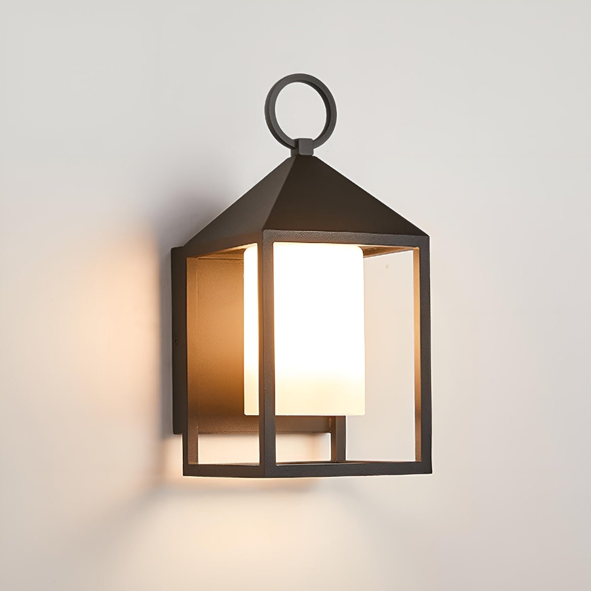 Applique murale extérieure LED Lanterne Noir Aluminium Verre IP65 Étanche Éclairage d’ambiance pour véranda et jardin Éclairage extérieur | Sansoti