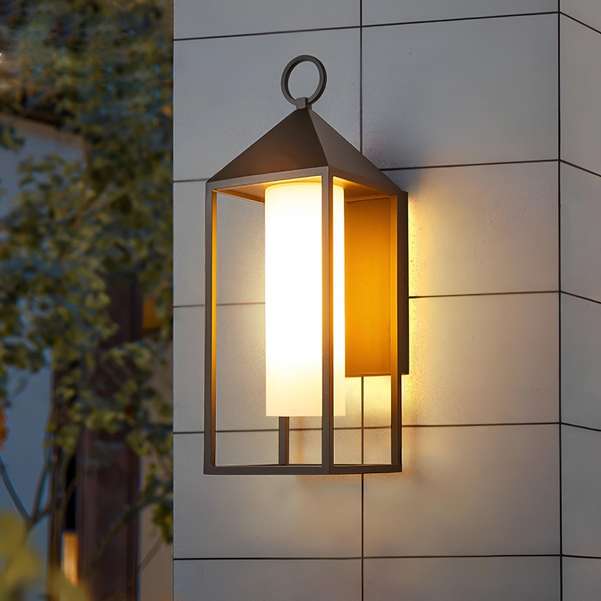 Applique murale extérieure LED Lanterne Noir Aluminium Verre IP65 Étanche Éclairage d’ambiance pour véranda et jardin Éclairage extérieur | Sansoti