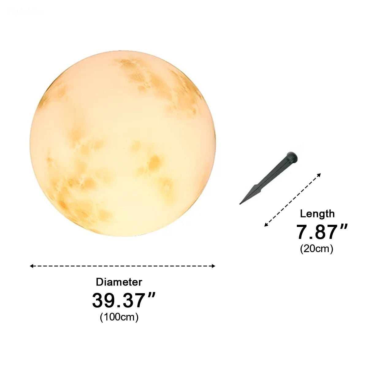 Spherical Solar-Powered Garden Light with Moon Relief, Waterproof IP67, for Garden Paths, Terraces, Lawns, and Driveways | Sansoti