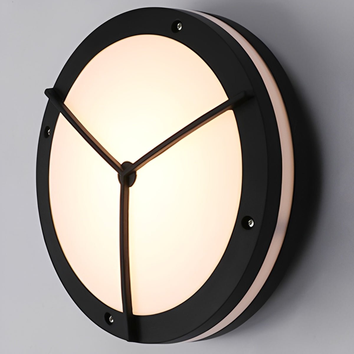 LED Outdoor Round Wall Light Waterproof IP56 Aluminum Minimalist Black White for Veranda Garden Patio | Sansoti