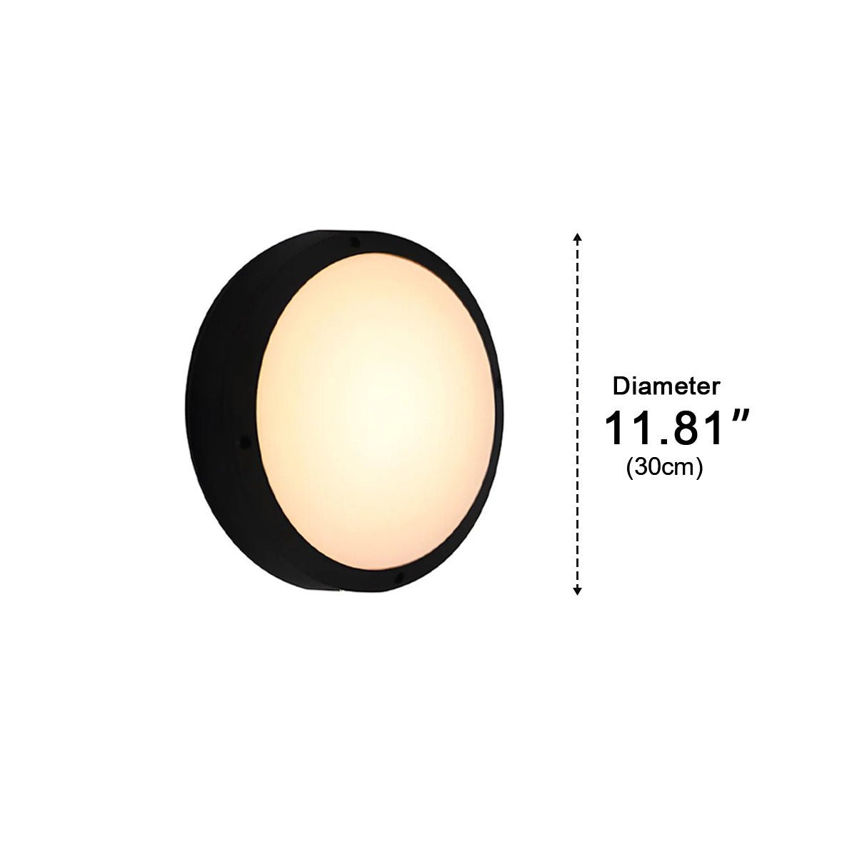 LED Outdoor Round Wall Light Waterproof IP56 Aluminum Minimalist Black White for Veranda Garden Patio | Sansoti