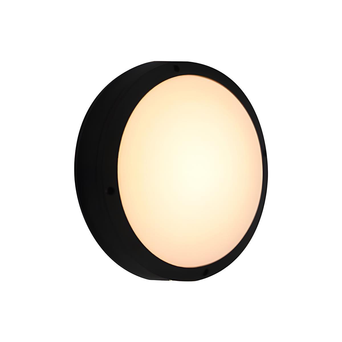 LED Outdoor Round Wall Light Waterproof IP56 Aluminum Minimalist Black White for Veranda Garden Patio | Sansoti