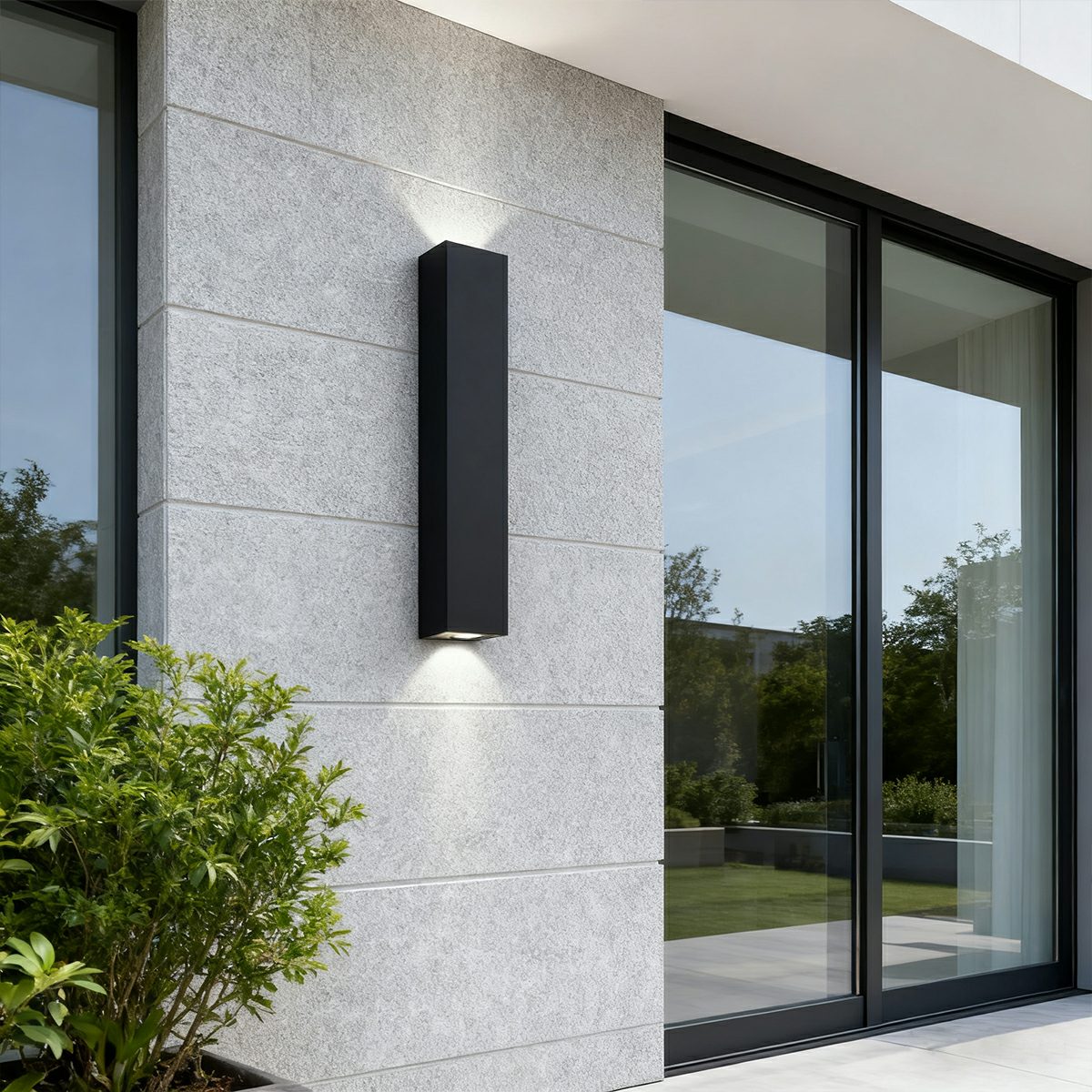 Rectangular outdoor wall light LED waterproof black aluminum outdoor lighting garden light modern facade light | Sansoti