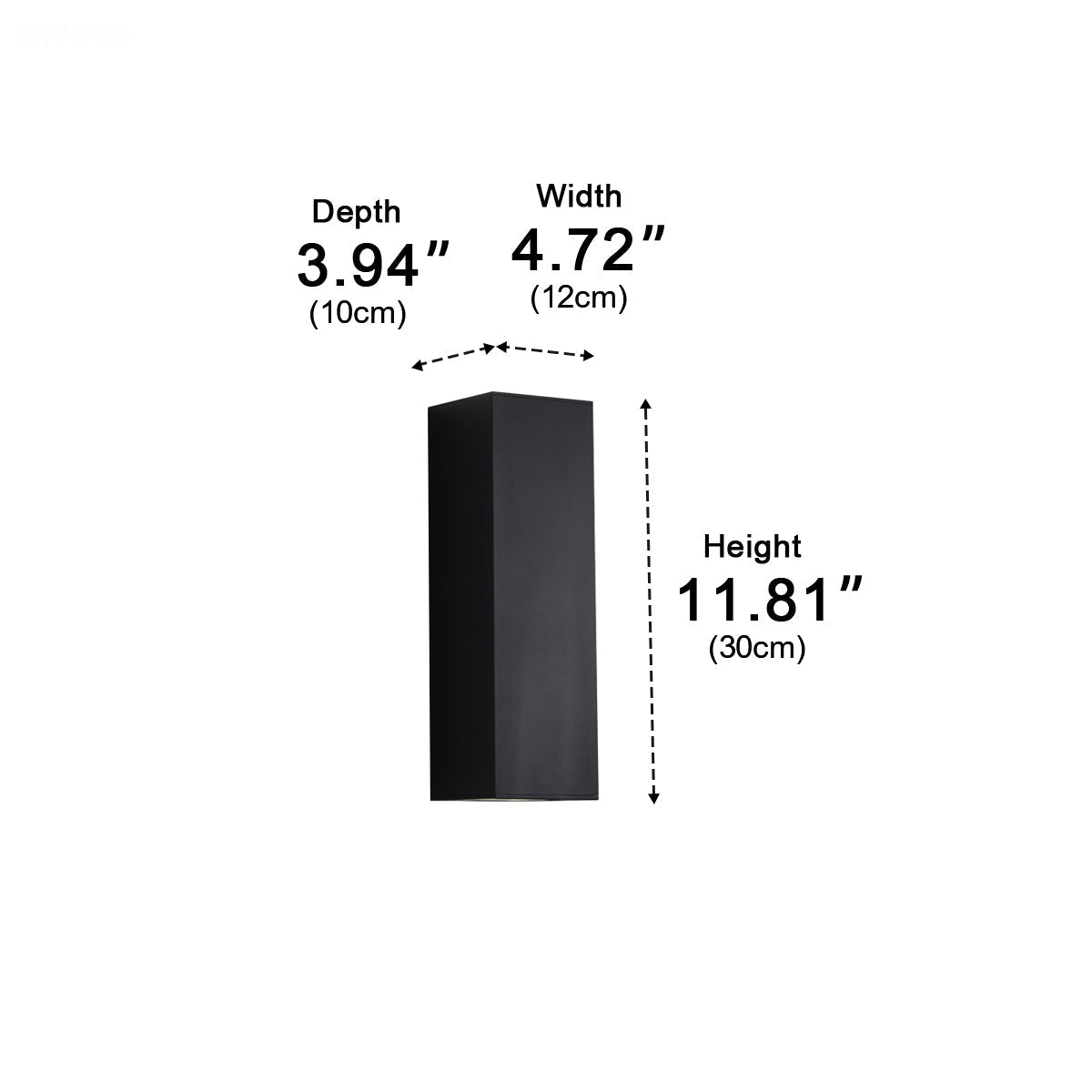 Rectangular outdoor wall light LED waterproof black aluminum outdoor lighting garden light modern facade light | Sansoti