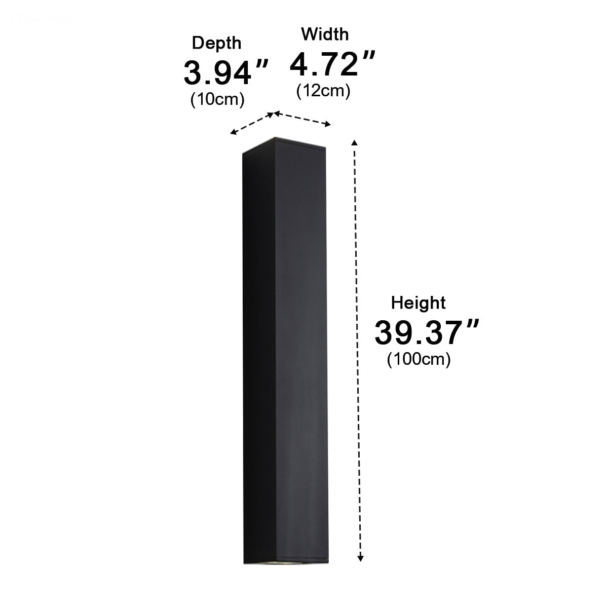Rectangular outdoor wall light LED waterproof black aluminum outdoor lighting garden light modern facade light | Sansoti