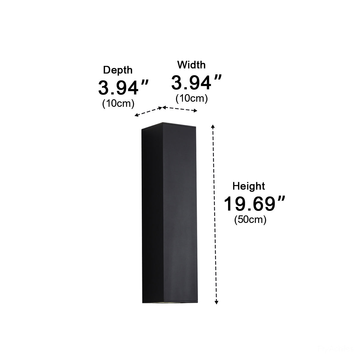 Rectangular outdoor wall light LED waterproof black aluminum outdoor lighting garden light modern facade light | Sansoti