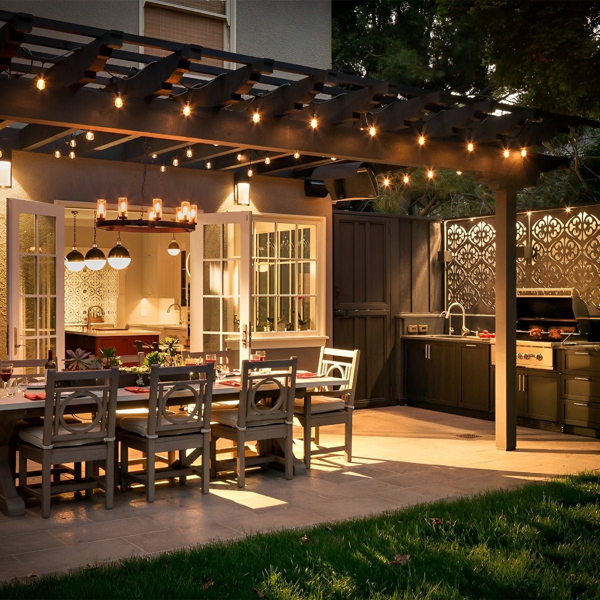 Guirlande lumineuse LED extérieure étanche, 10-30 ampoules, éclairage d’ambiance rétro pour jardin, terrasse et balcon, IP55, intensité réglable, éclairage de fête | Sansoti
