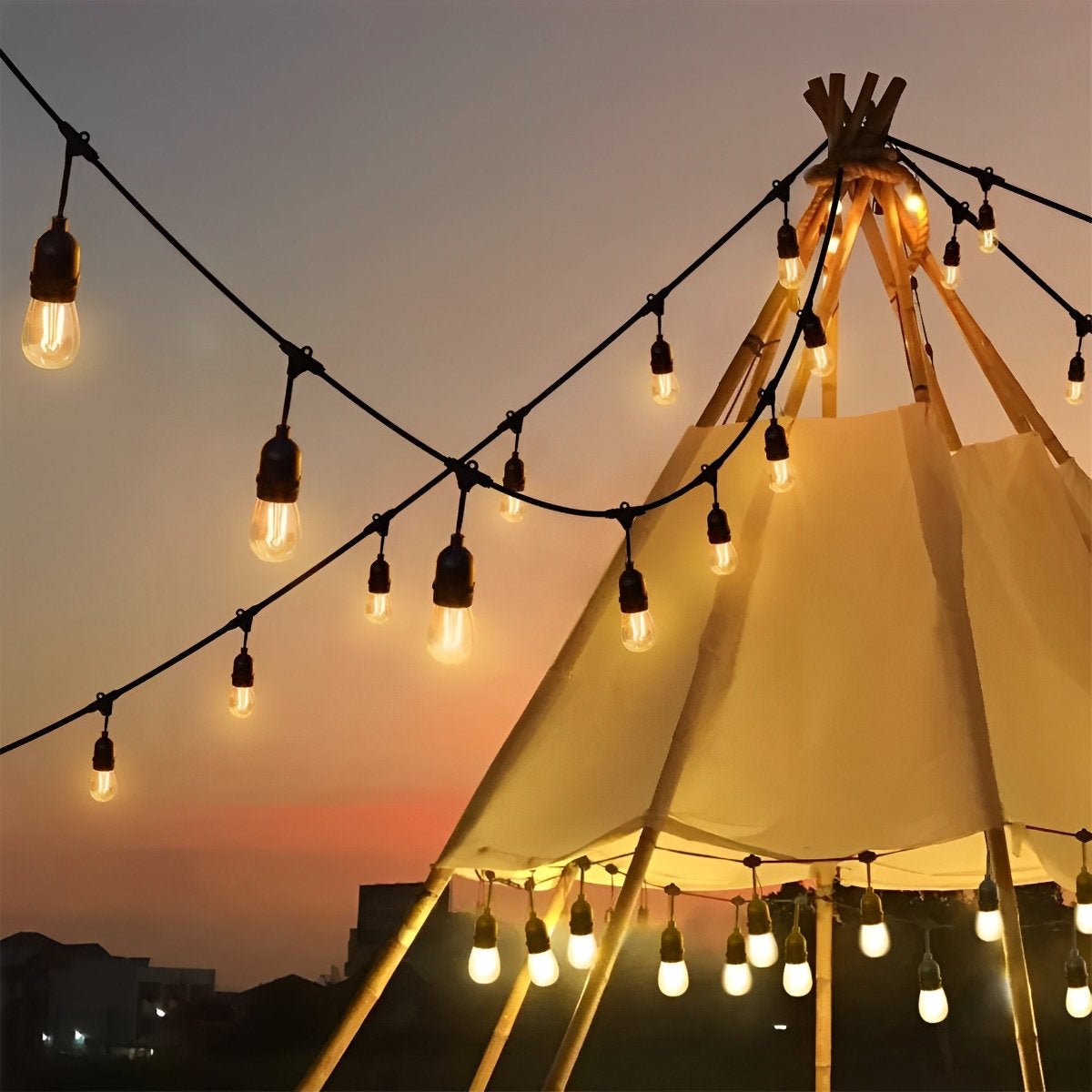 Guirlande lumineuse LED extérieure étanche, 10-30 ampoules, éclairage d’ambiance rétro pour jardin, terrasse et balcon, IP55, intensité réglable, éclairage de fête | Sansoti