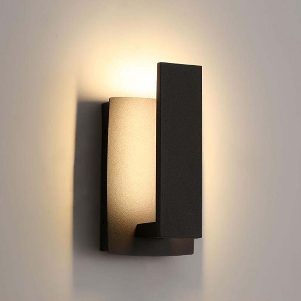 Außenwandleuchte LED Aluminium Schwarz Rechteck IP54 Fassade Haustür Terrasse 8W 12W Warmweiß 3000K Wandleuchte Außen Modern Minimalistisch | Restfield