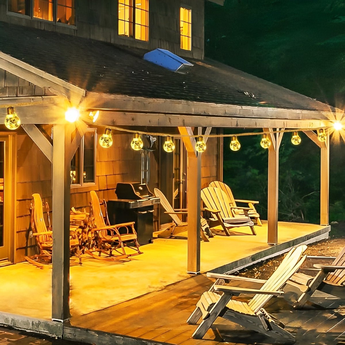 Lichtsnoer Edison Peertjes Solar 20 LED Warm Wit Buiten Tuin Terras Vintage Sfeerverlichting Retro Hanglampen Feestverlichting Zonne-energie | Sansoti