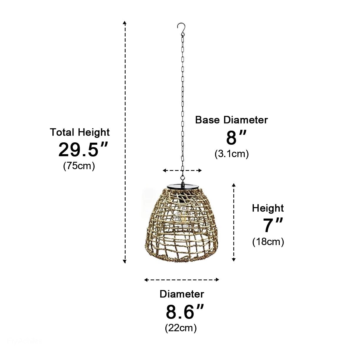 Lanterne extérieure suspendue solaire en forme de cloche, étanche IP44, éclairage LED de jardin pour terrasse, véranda et jardin | Sansoti
