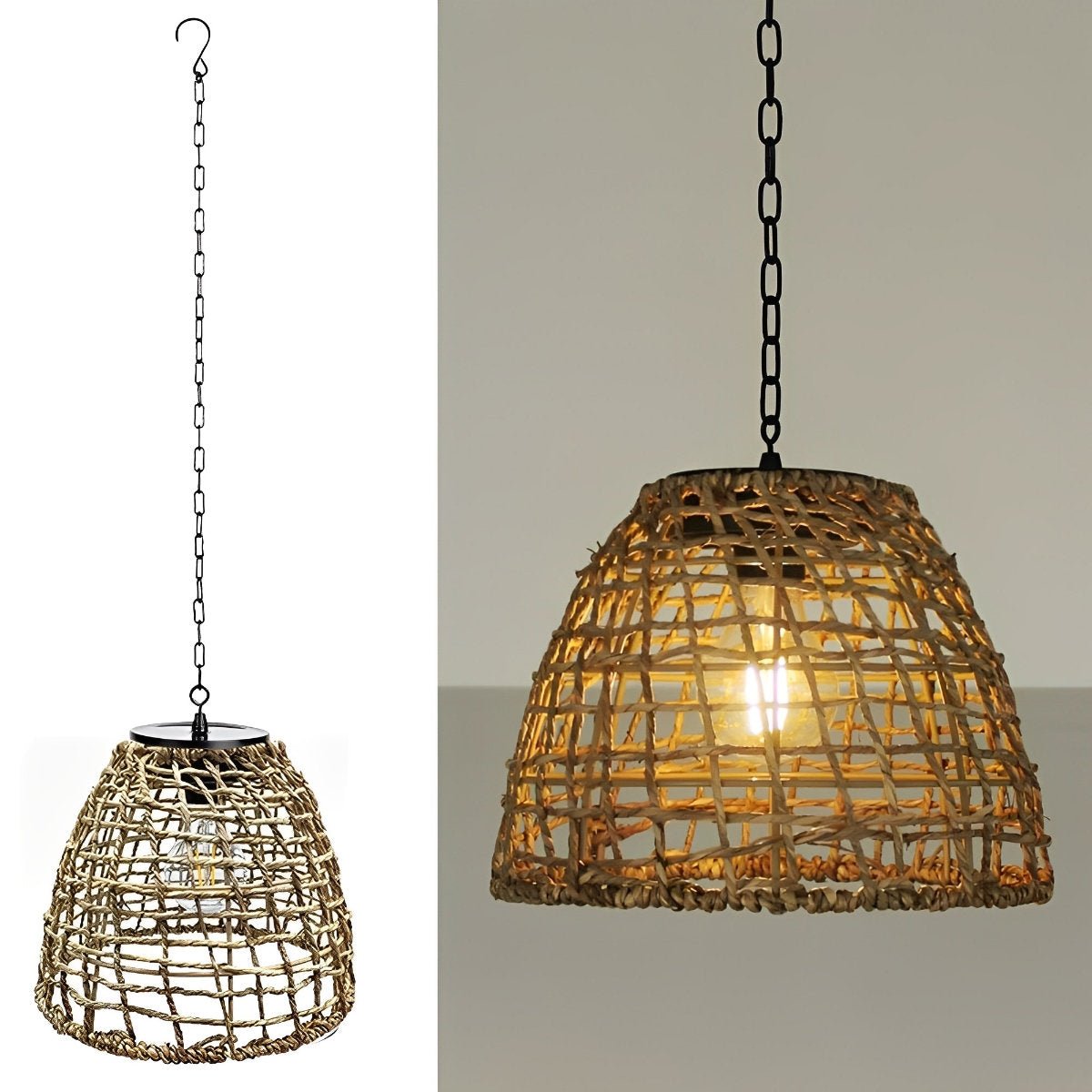 Lanterne extérieure suspendue solaire en forme de cloche, étanche IP44, éclairage LED de jardin pour terrasse, véranda et jardin | Sansoti