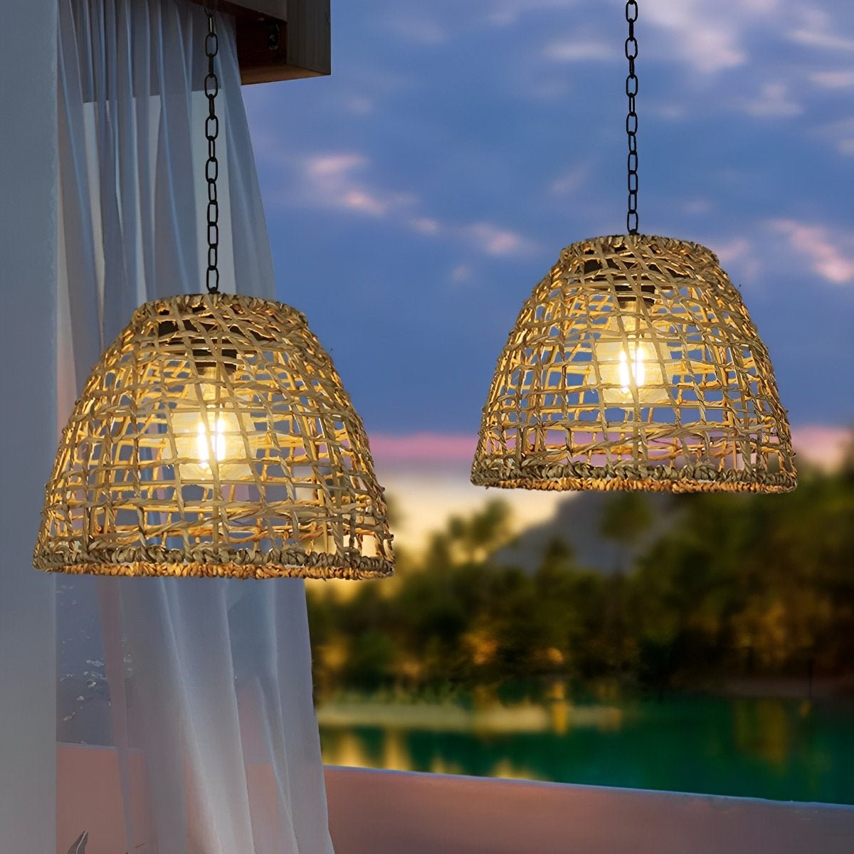 Hanging Outdoor Solar Lantern, Bell-Shaped, Waterproof IP44 LED Garden Lighting for Patio, Veranda, and Garden | Sansoti