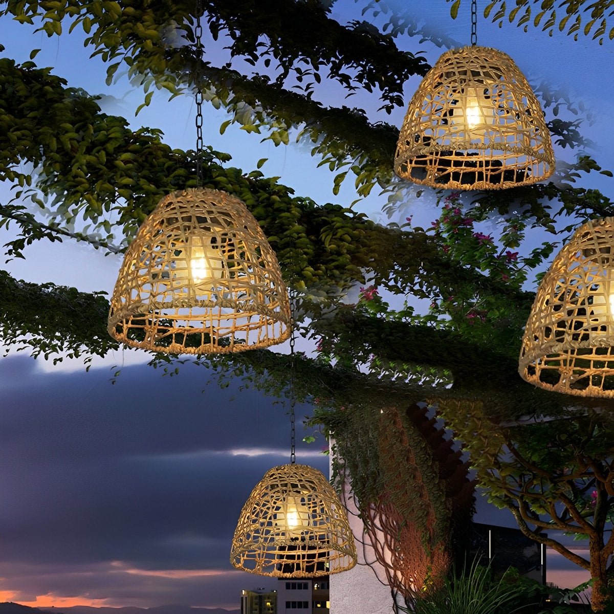 Lanterne extérieure suspendue solaire en forme de cloche, étanche IP44, éclairage LED de jardin pour terrasse, véranda et jardin | Sansoti