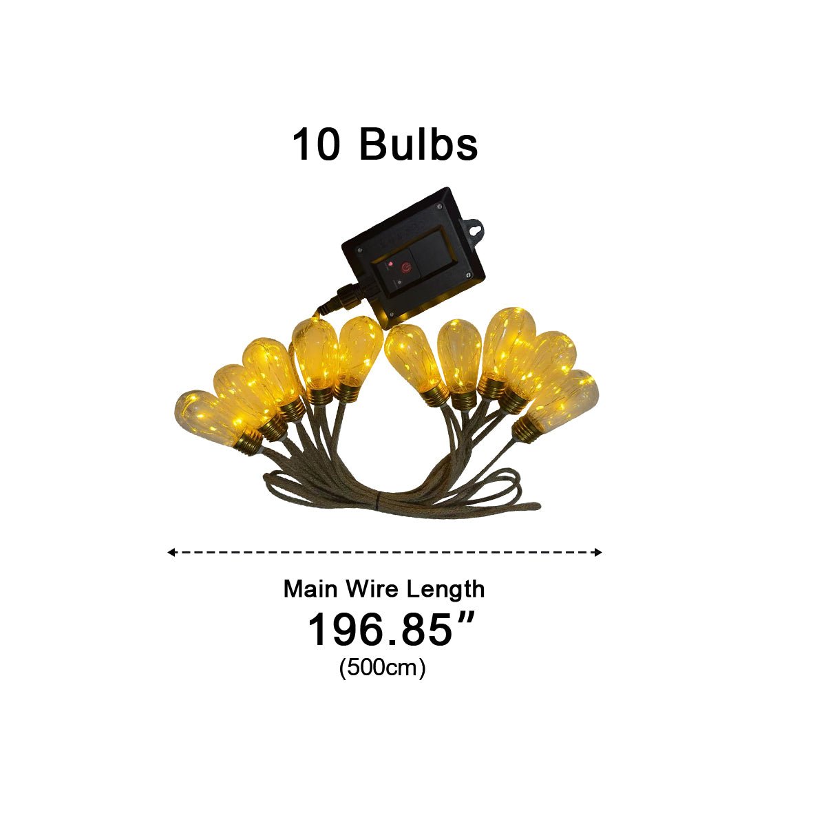 Lichtsnoer Edison Peertjes Solar 20 LED Warm Wit Buiten Tuin Terras Vintage Sfeerverlichting Retro Hanglampen Feestverlichting Zonne-energie | Sansoti