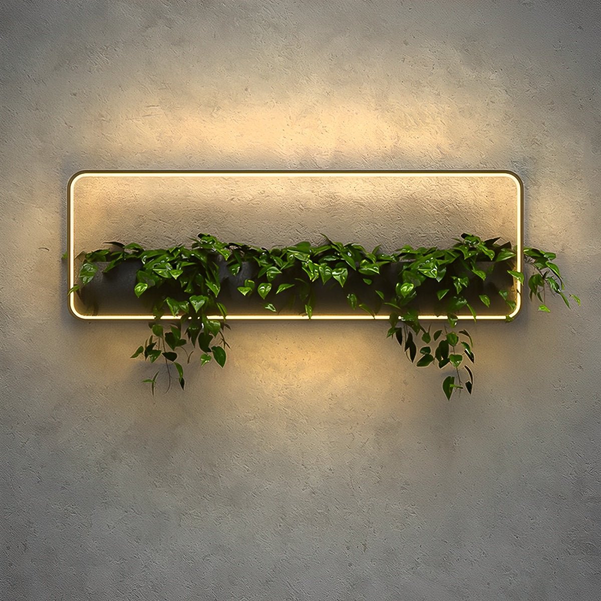 Outdoor Wall Light with Integrated Planter Solar-Powered LED Black Waterproof Garden Lighting Patio | Sansoti