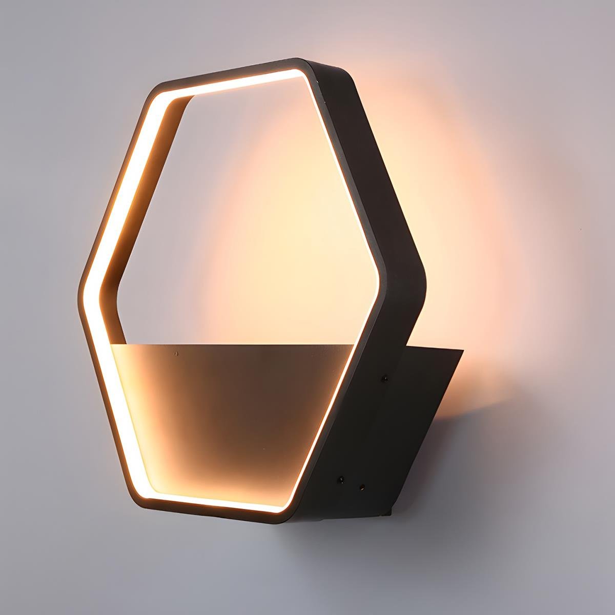 Outdoor Wall Light with Integrated Planter Solar-Powered LED Black Waterproof Garden Lighting Patio | Sansoti