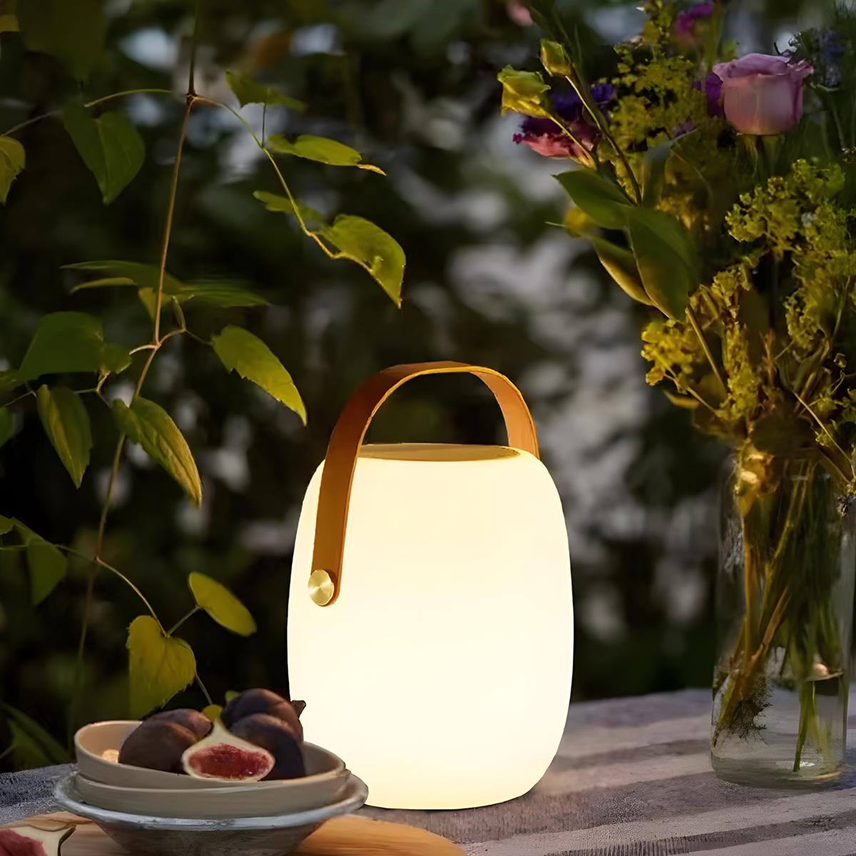 Tafellamp Buiten Draagbaar Solar LED Wit Tuin Terras PE Hengsel Warmwit 3000K Oplaadbaar Lantaarn Sfeerverlichting Camping Balkon | Sansoti
