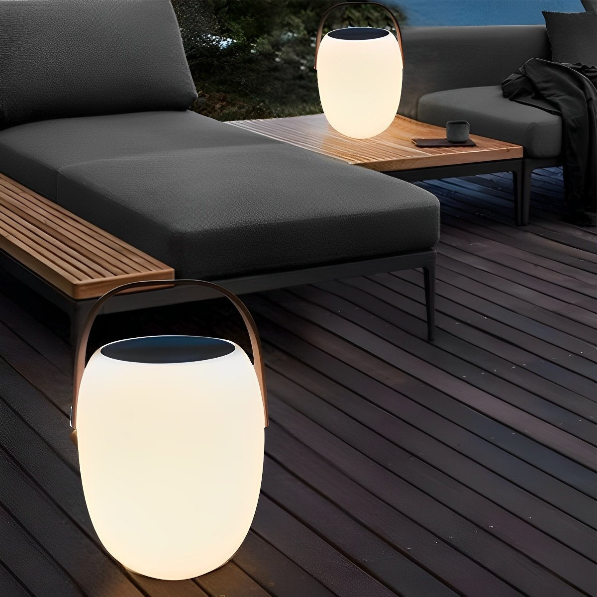 Tafellamp Buiten Draagbaar Solar LED Wit Tuin Terras PE Hengsel Warmwit 3000K Oplaadbaar Lantaarn Sfeerverlichting Camping Balkon | Sansoti
