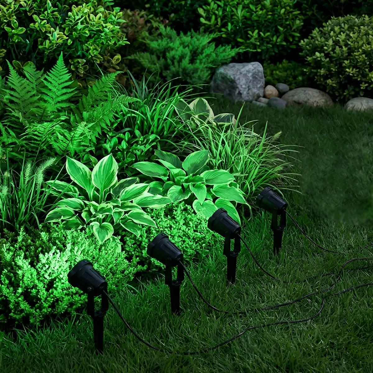 Tuinspot Zonne-energie LED 3W Zwart IP65 Tuin Gazon Prikspot Oprit Boomverlichting Buitenspot Solar | Sansoti