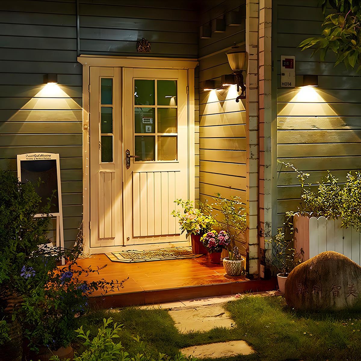 Außen LED Wandleuchte Kubus Aluminium Schwarz 12W IP65 Auf- und Abwärtsbeleuchtung Fassade Aufbau Gartenbeleuchtung Außenwandleuchte Modern Minimalistisch | Restfield