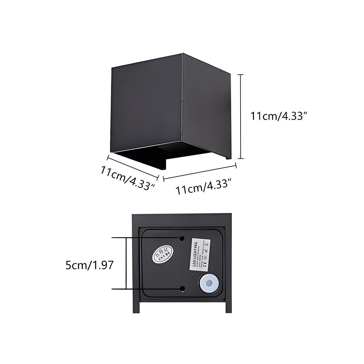 Außen LED Wandleuchte Kubus Aluminium Schwarz 12W IP65 Auf- und Abwärtsbeleuchtung Fassade Aufbau Gartenbeleuchtung Außenwandleuchte Modern Minimalistisch | Restfield