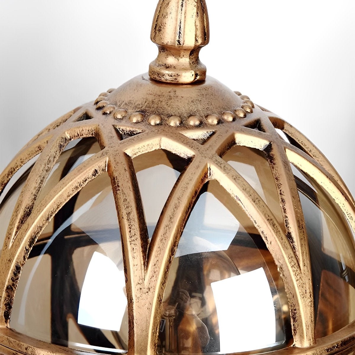 Vintage'owa lampa zewnętrzna, odporne na warunki atmosferyczne aluminium, kinkiet-latarnia E27, nostalgiczne oświetlenie, ogród, wejście, balkon, taras | Sansoti