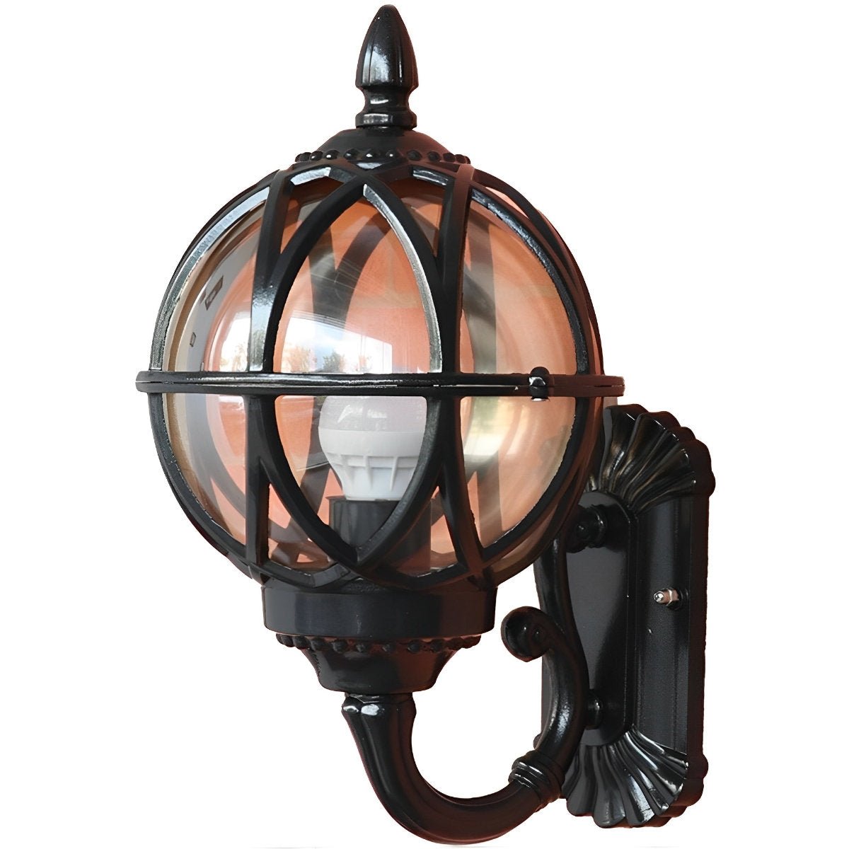 Vintage'owa lampa zewnętrzna, odporne na warunki atmosferyczne aluminium, kinkiet-latarnia E27, nostalgiczne oświetlenie, ogród, wejście, balkon, taras | Sansoti