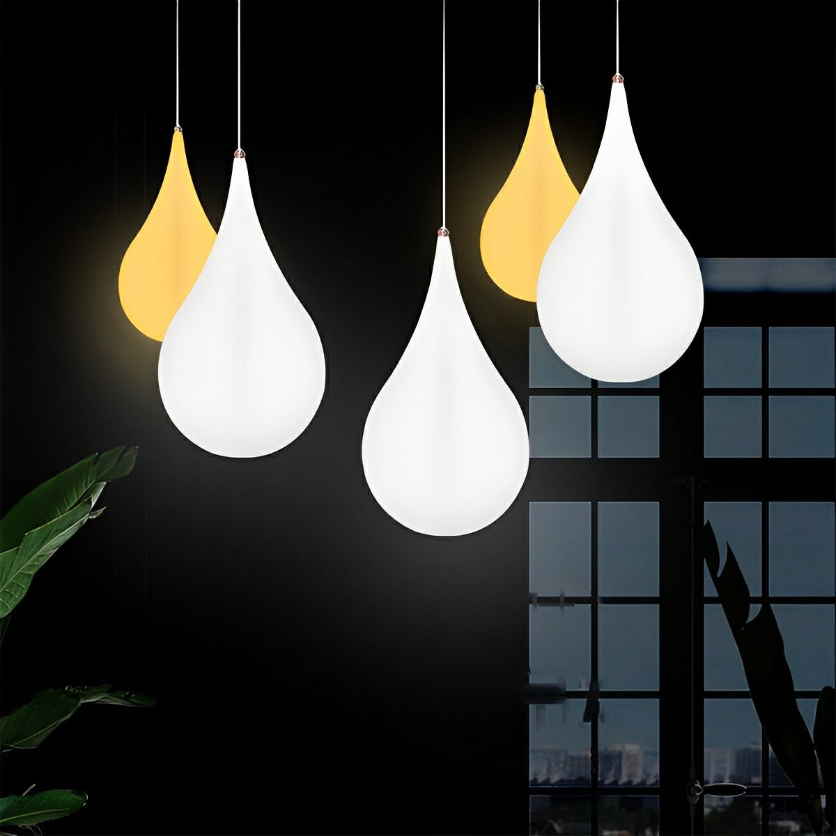 Buitenlamp Druppel Hanglamp Plastic Wit IP65 Tuin Terras LED Warm Wit Buiten Hangende Lamp Patio | Sansoti