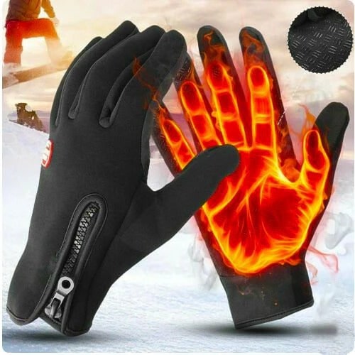 Thermohandschuhe Touchscreen Wasserdicht Fleece-Winterhandschuhe Schwarz Outdoor Warm Bequem | Sansoti