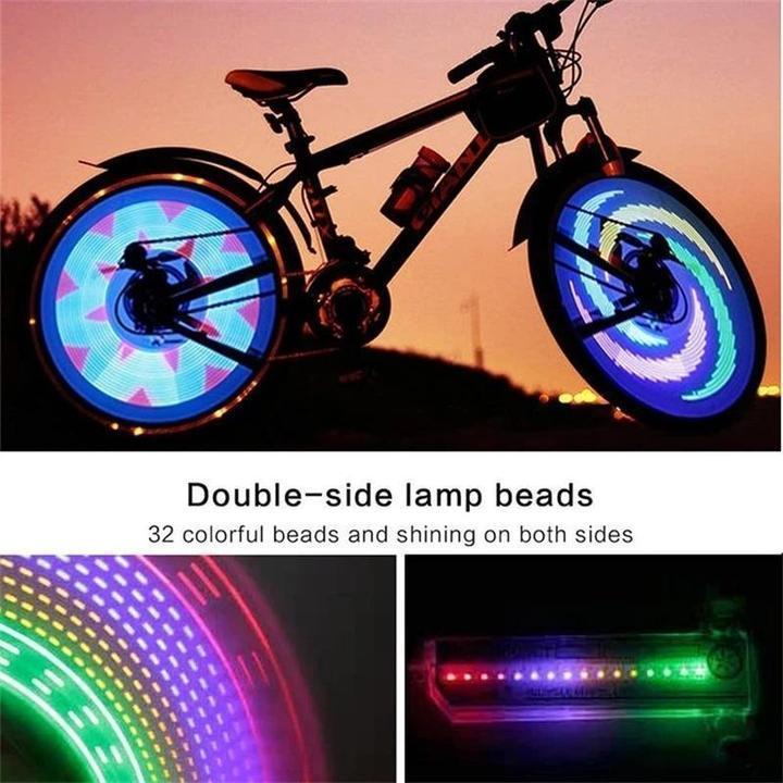 RGB Fietswiel Spaakverlichting 32 LED Patronen Zichtbaarheid Veiligheid Fietsverlichting Wielverlichting | Sansoti