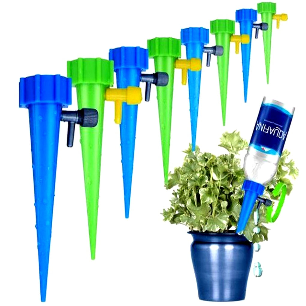 Zelfdrenker Set 12 Stuks Verstelbaar Automatisch Watergeefsysteem Plantenwaterpunten Driptuit Tuin Balkon | Sansoti