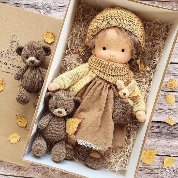 Handgemaakte Knuffelpop 35cm Zachte Vulling Katoenen Jersey Fantasiespel Creatief Speelgoed Kinderen Vanaf 2 Jaar | Sansoti