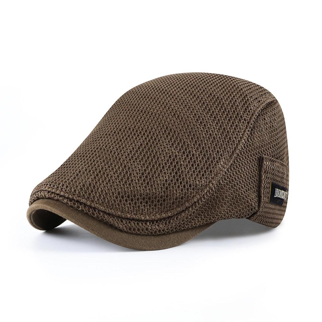 Ademende Flat Cap Heren Mesh Pet Verstelbaar Zomerpet Casual Golfpet Klassieke Stijl Lightweight Outdoorpet | Sansoti