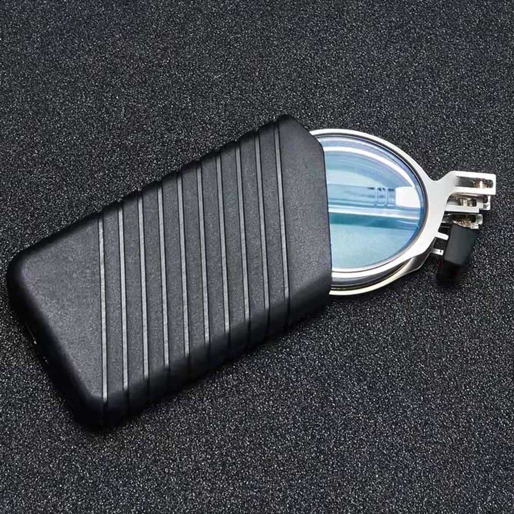 Opvouwbare Leesbril Metalen Montuur Vierkant Model met Hardcase Zakformaat Compact Handig voor Onderweg | Sansoti